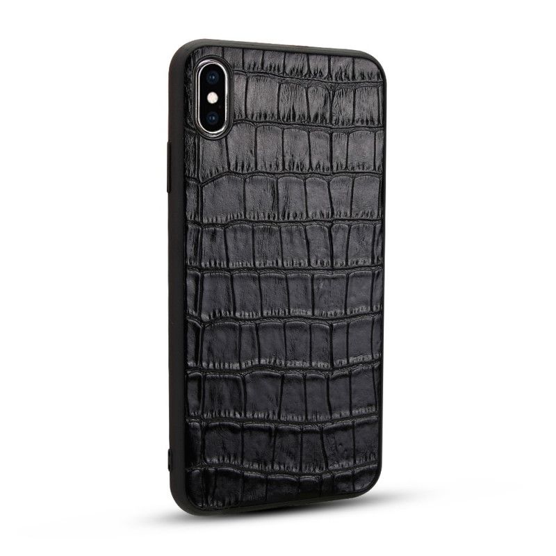 Coque iPhone X / Xs Véritable Cuir Texture Crocodile