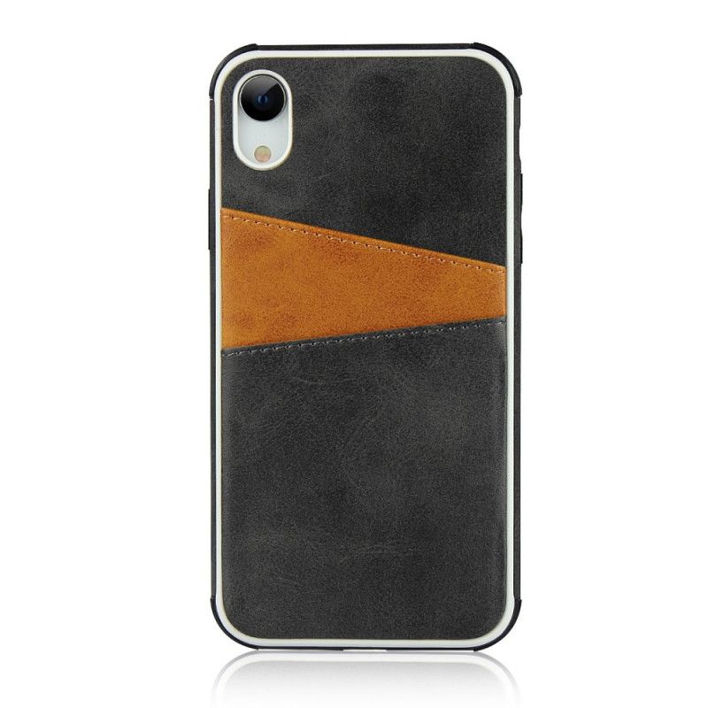 Coque iPhone Xr Bicolore Double Porte-cartes