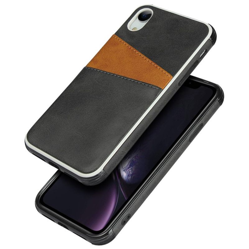 Coque iPhone Xr Bicolore Double Porte-cartes