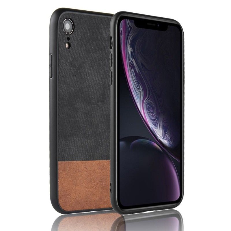 Coque iPhone Xr Bicolore Simili Cuir