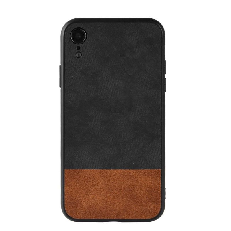 Coque iPhone Xr Bicolore Simili Cuir