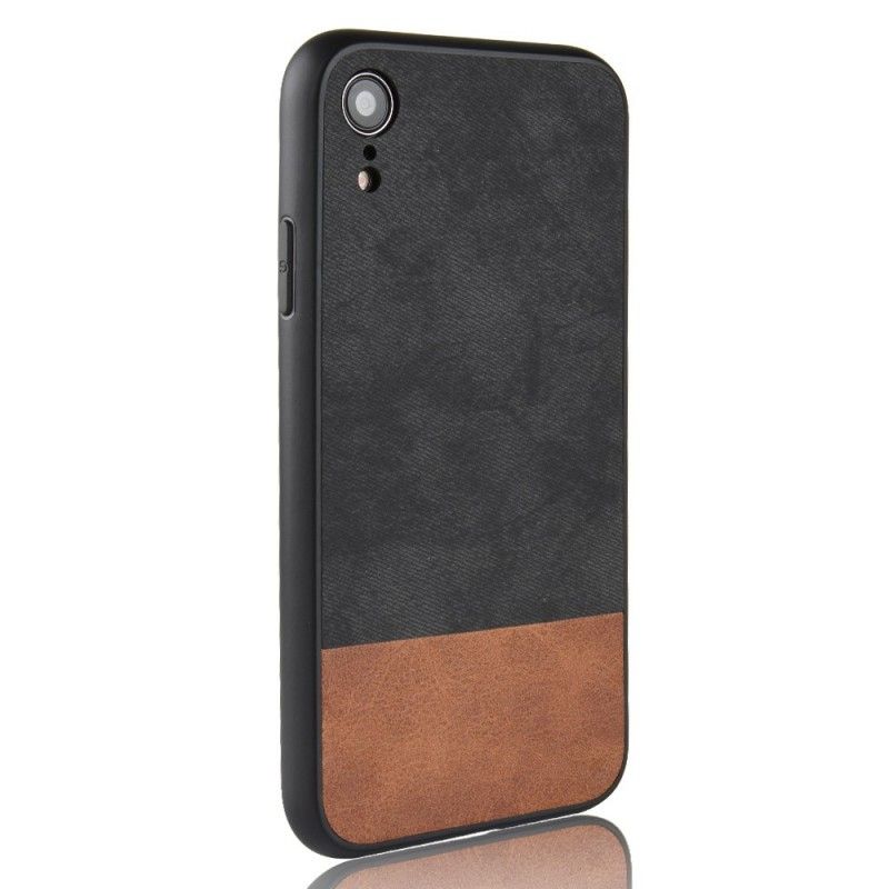 Coque iPhone Xr Bicolore Simili Cuir