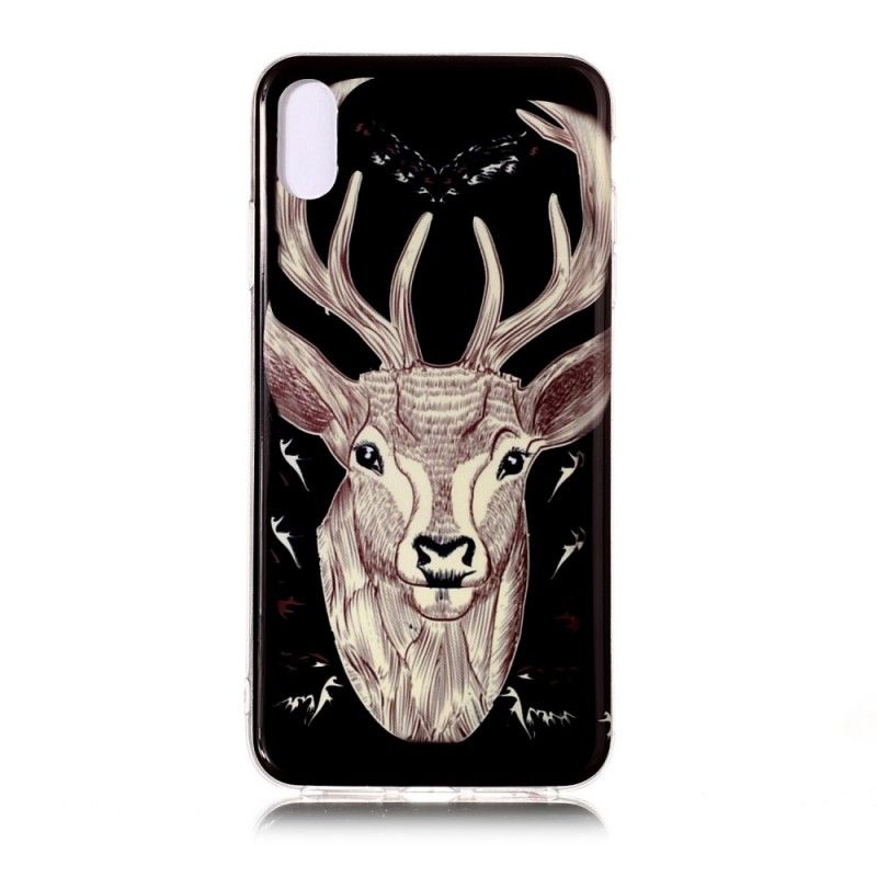 Coque iPhone Xr Cerf Majestueux Fluorescente