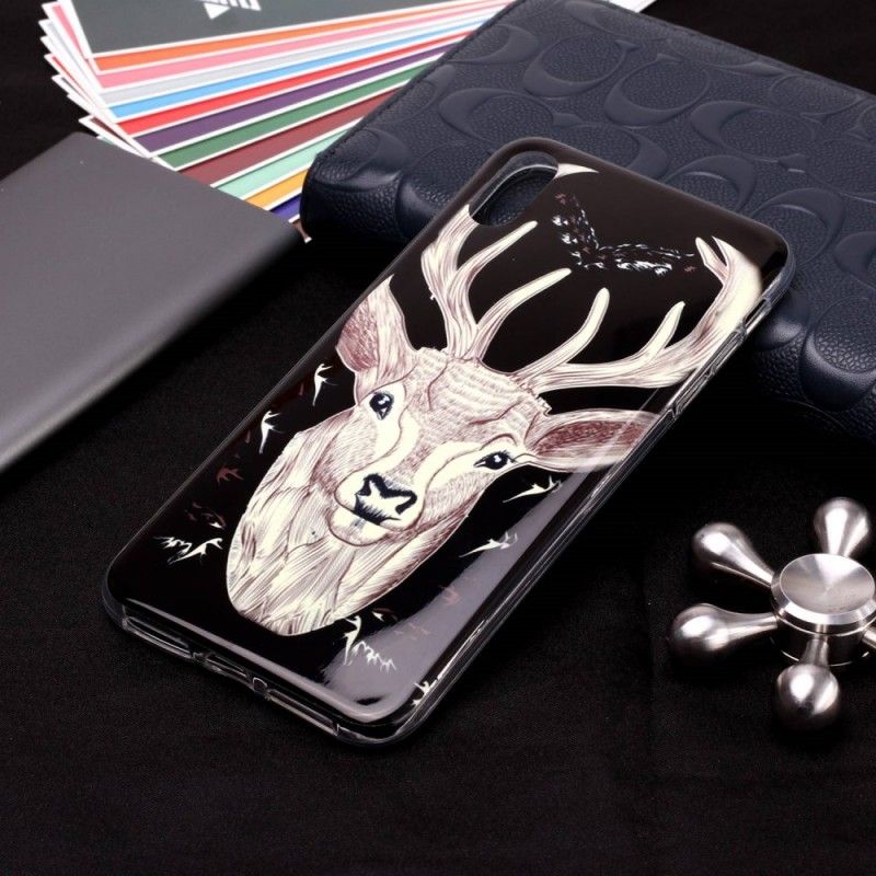 Coque iPhone Xr Cerf Majestueux Fluorescente