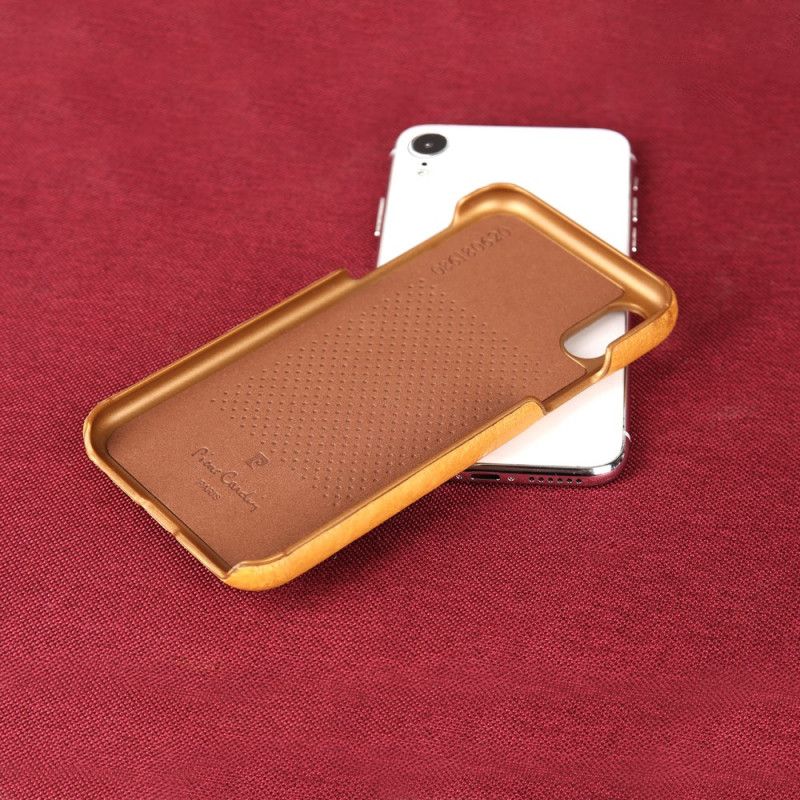 Coque iPhone Xr Cuir Litchi Véritable Pierre Cardin