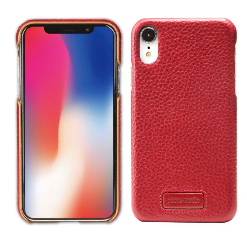 Coque iPhone Xr Cuir Litchi Véritable Pierre Cardin