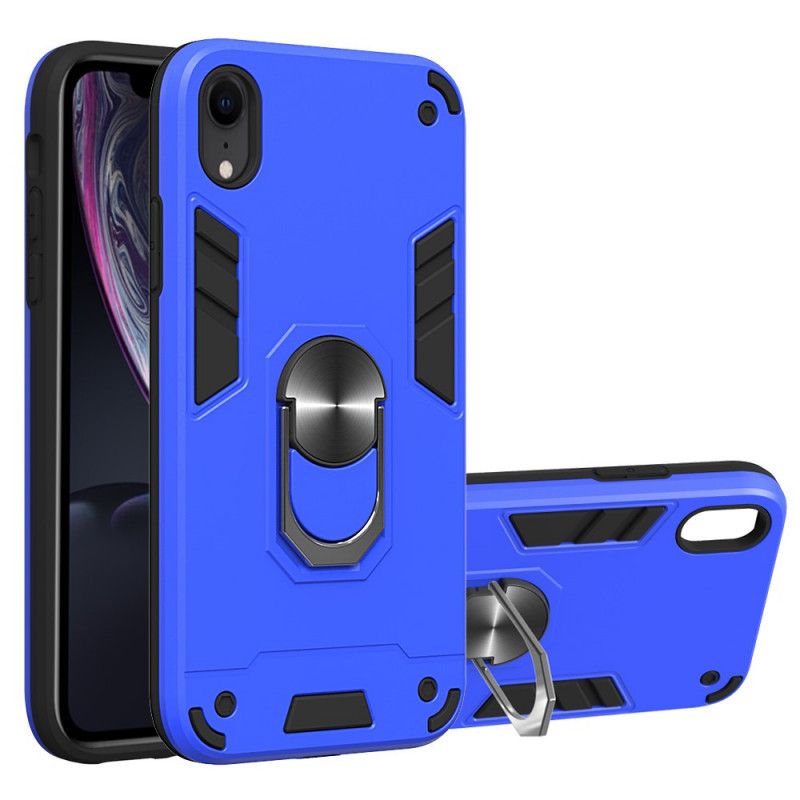 Coque iPhone Xr Détachable Anneau-support Métallisée