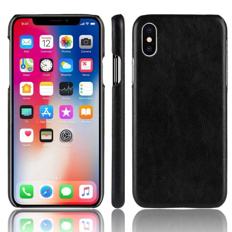 Coque iPhone Xr Effet Cuir Litchi