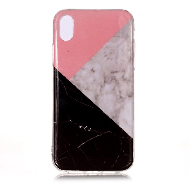 Coque iPhone Xr Effet Marbre Geométrique