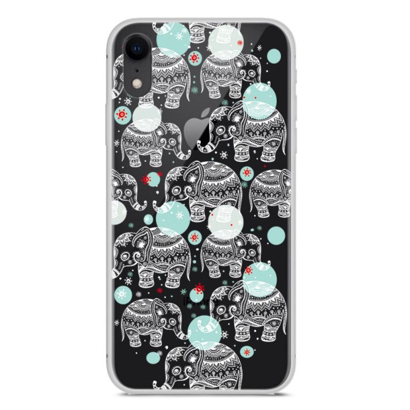 Coque iPhone Xr Éléphants Flocons De Neige