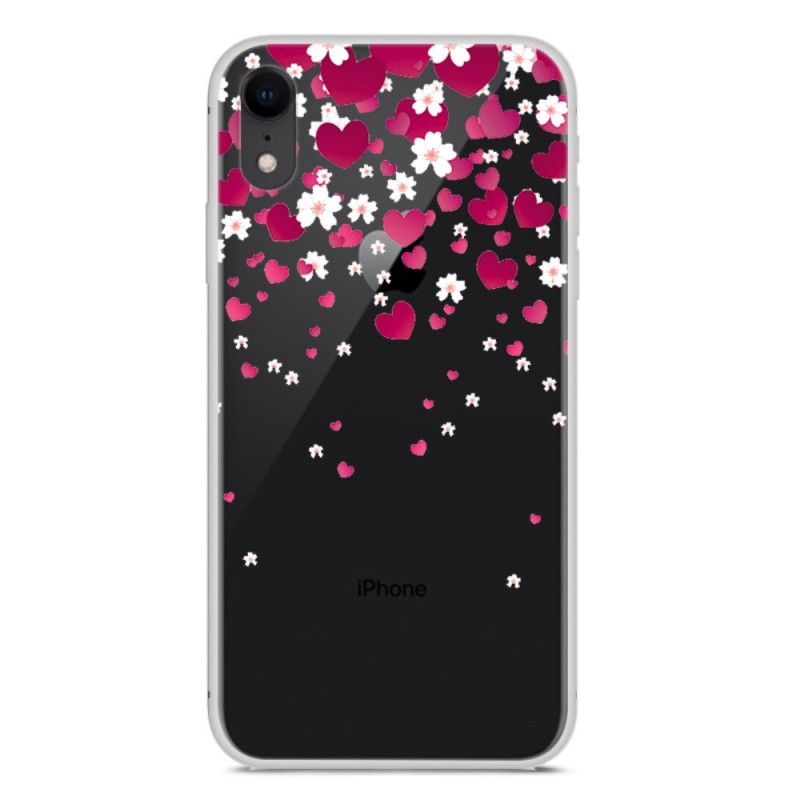 Coque iPhone Xr Fleurs Et Coeurs