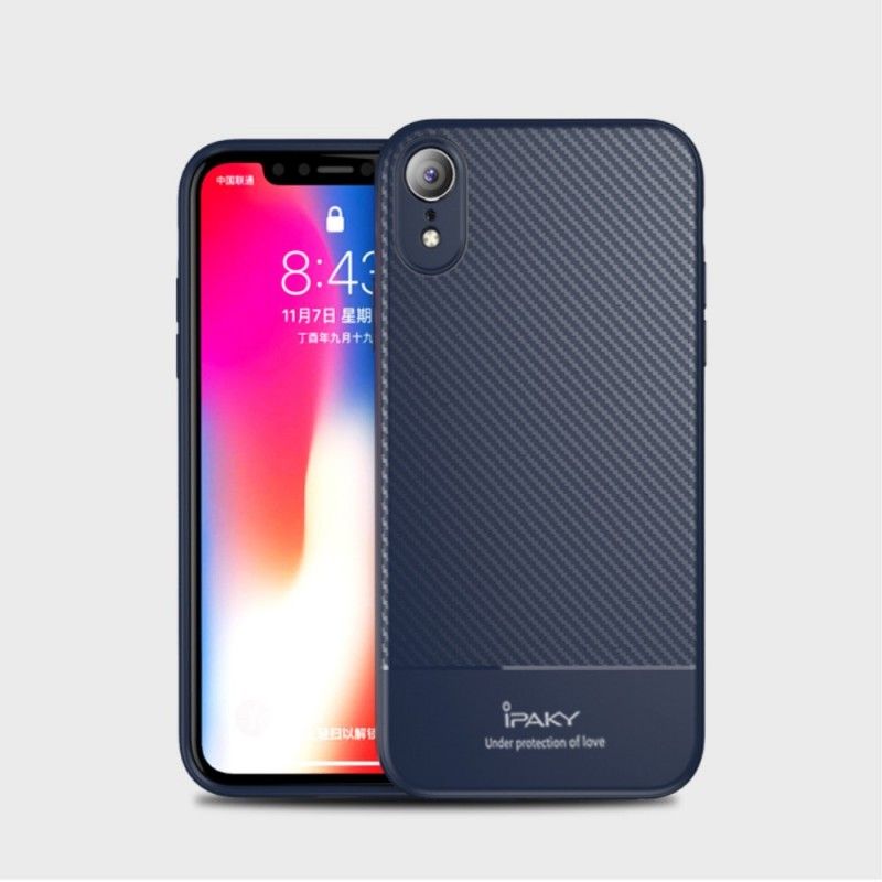 Coque iPhone Xr Ipaky Fibre Carbone