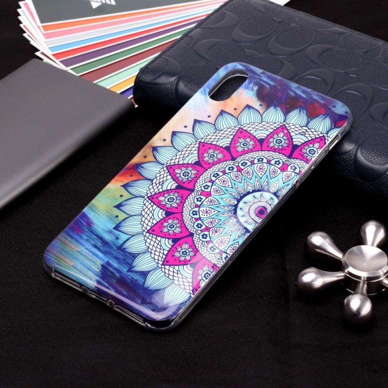 Coque iPhone Xr Mandala Coloré Fluorescente