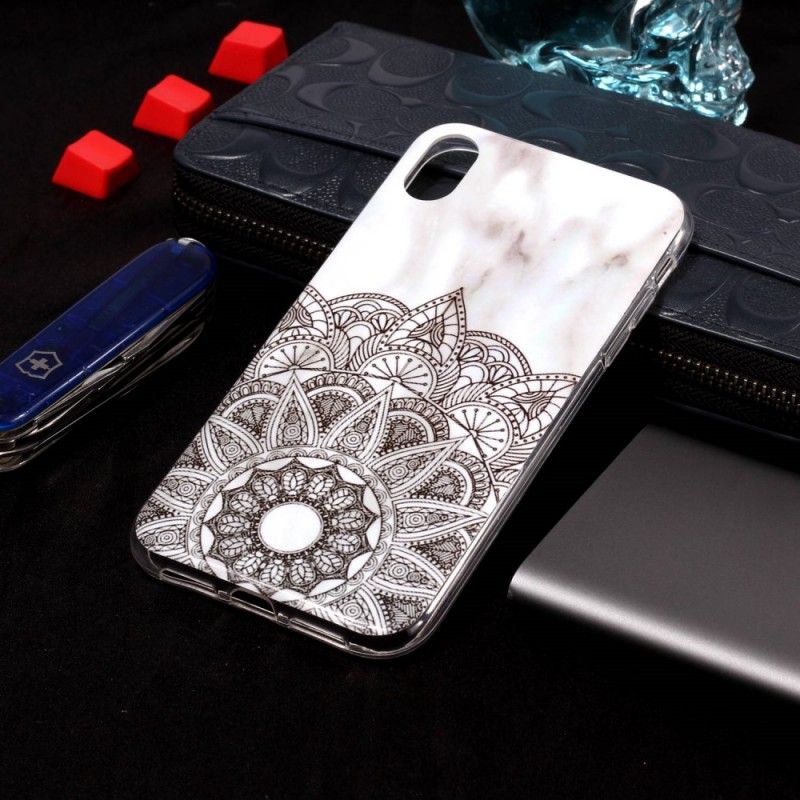 Coque iPhone Xr Mandala Marbré