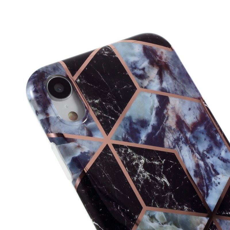 Coque iPhone Xr Marbre Géométrie Colorée