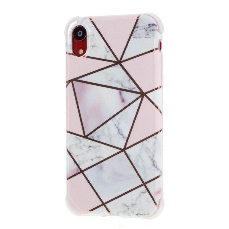 Coque iPhone Xr Marbre Géométrie Design