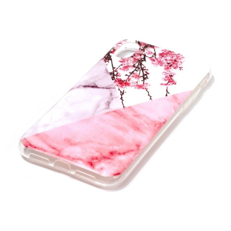 Coque iPhone Xr Marbrée Fleurs De Prunier