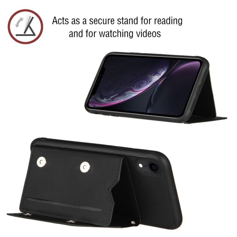 Coque iPhone Xr Multi-cartes Support Mains Libres Et Lanière