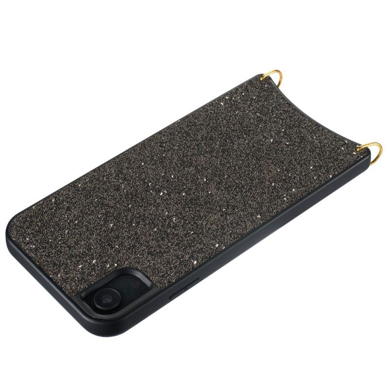 Coque iPhone Xr Paillettes Avec Chaîne