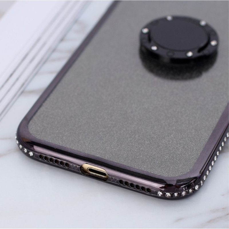 Coque iPhone Xr Paillettes Et Diamants Anneau