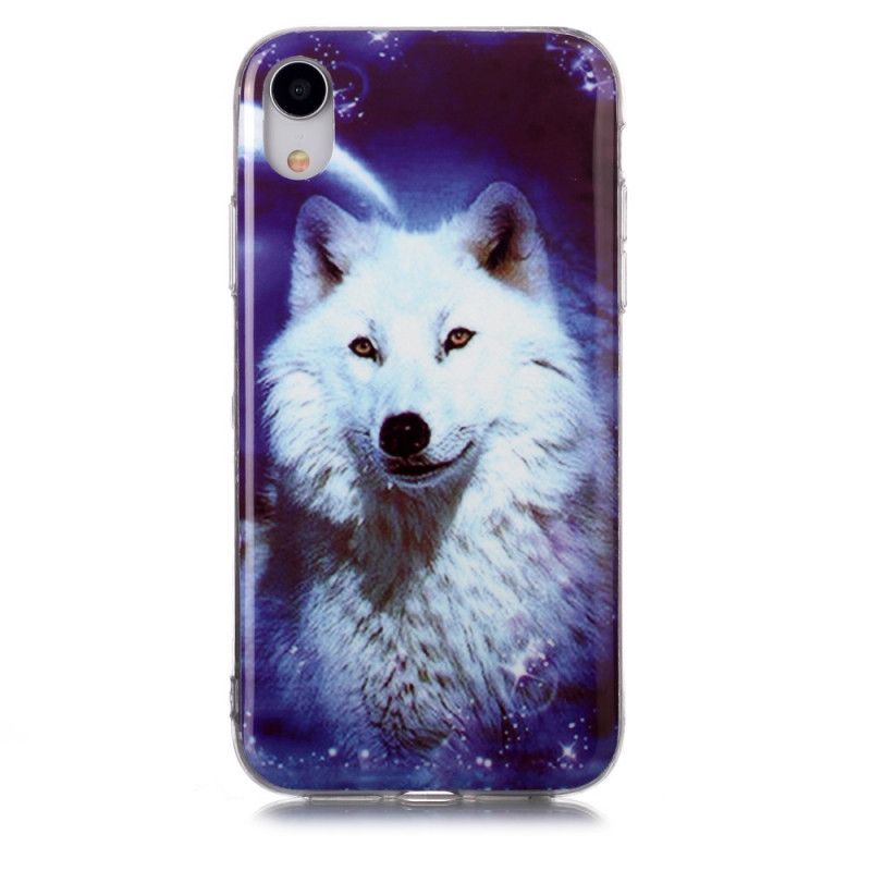 Coque iPhone Xr Série Loup Fluorescente