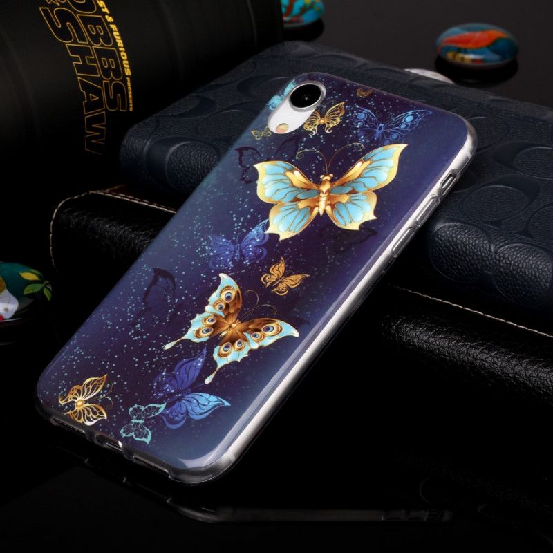 Coque iPhone Xr Série Papillons Fluorescente