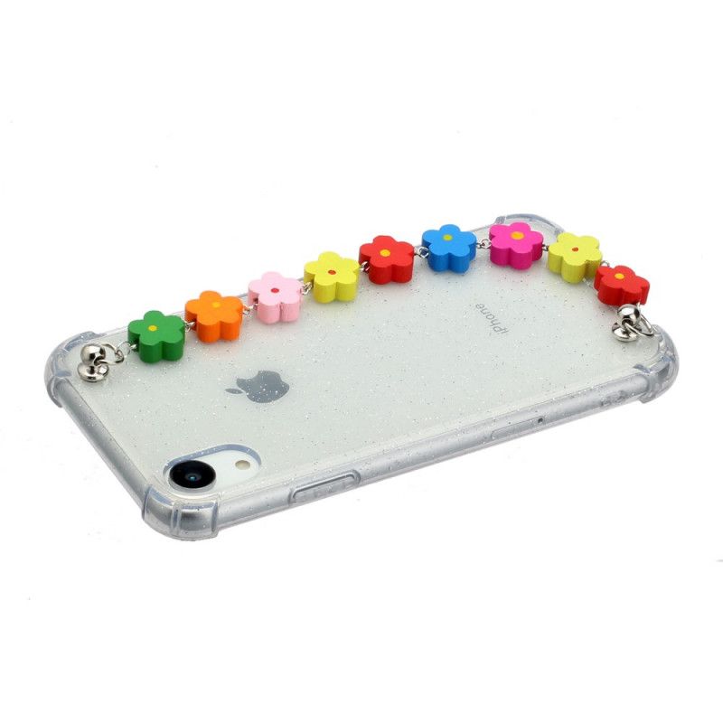 Coque iPhone Xr Silicone Bracelet Floral