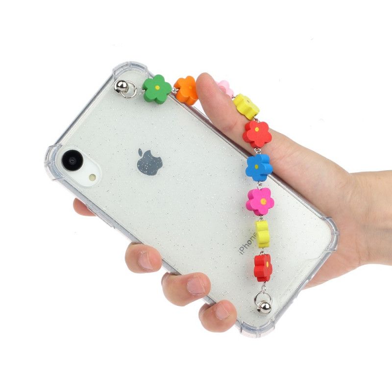 Coque iPhone Xr Silicone Bracelet Floral