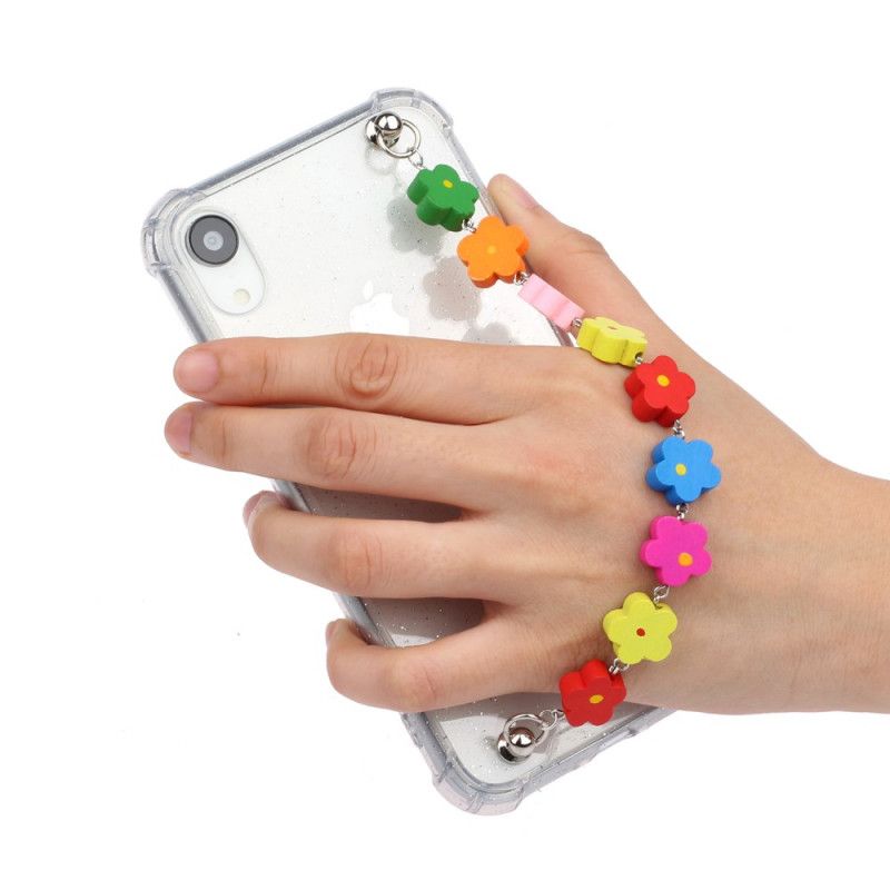 Coque iPhone Xr Silicone Bracelet Floral