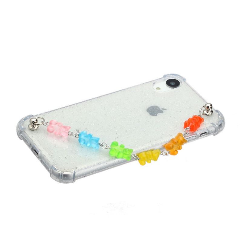 Coque iPhone Xr Silicone Bracelet Oursons