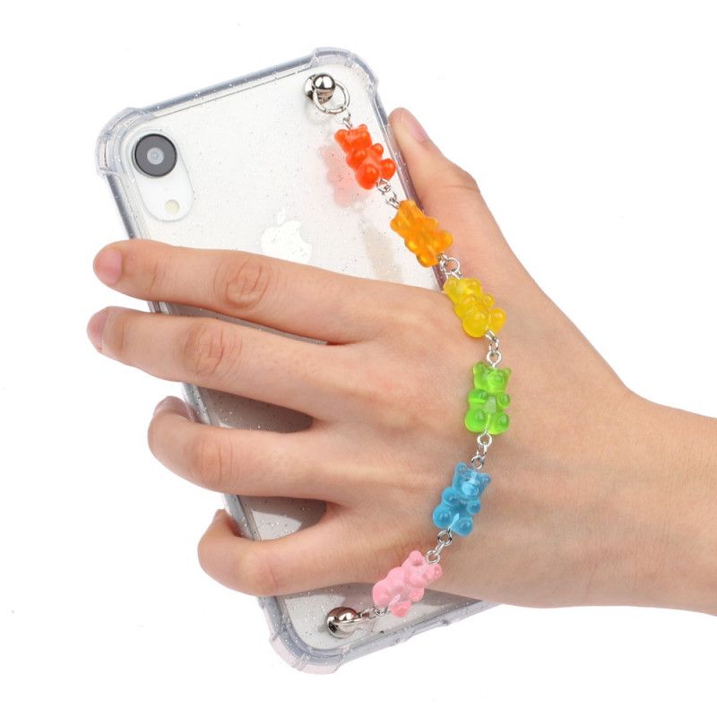 Coque iPhone Xr Silicone Bracelet Oursons