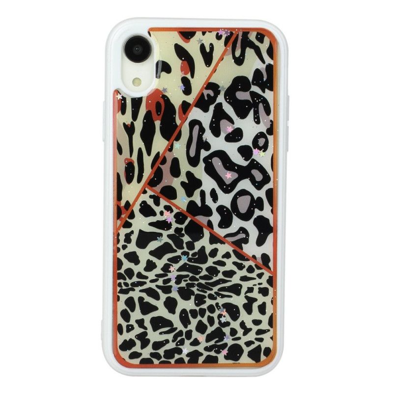 Coque iPhone Xr Silicone Et Époxy Marbre Camouflage