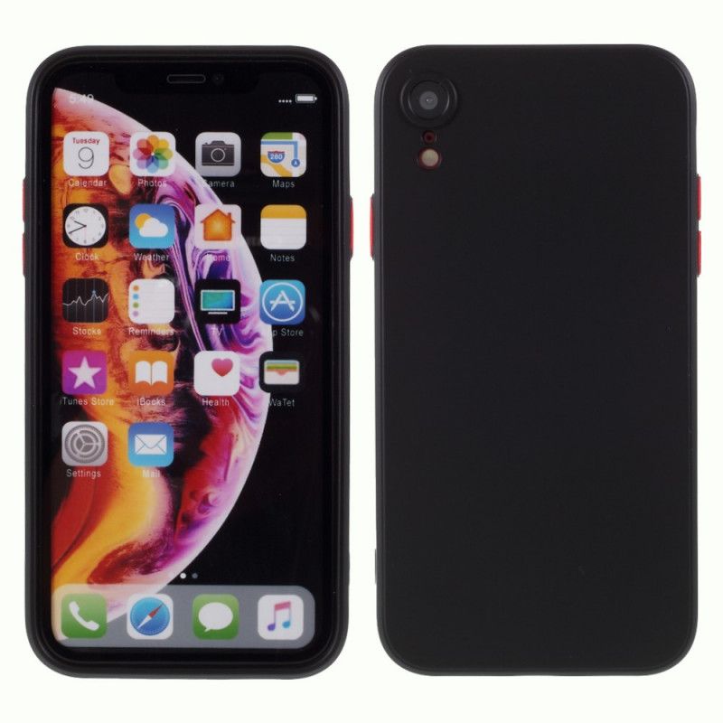 Coque iPhone Xr Silicone Flexible Bouton Coloré