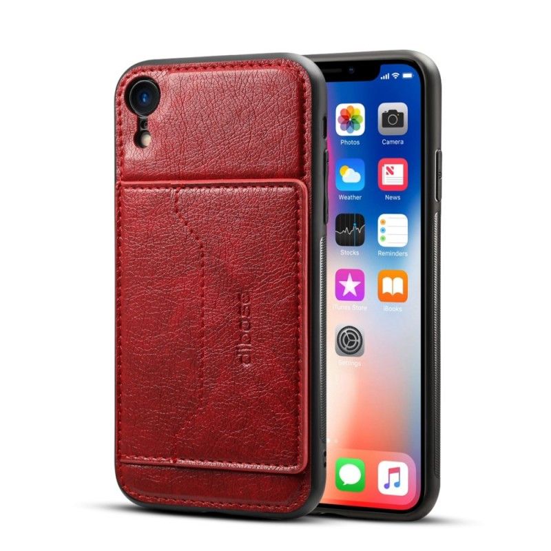 Coque iPhone Xr Simili Cuir Porte-carte Support