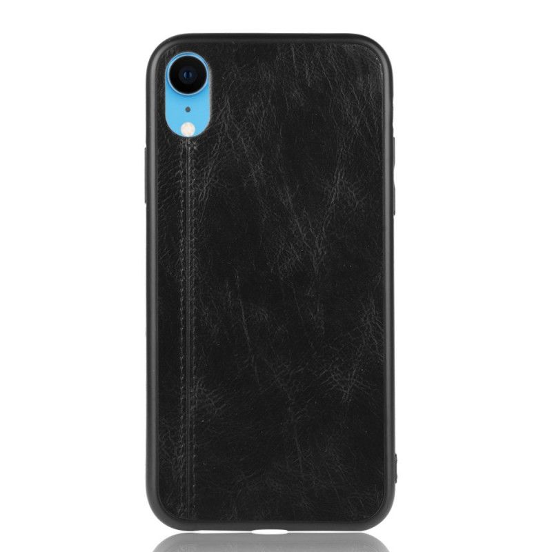 Coque iPhone Xr Style Cuir Coutures