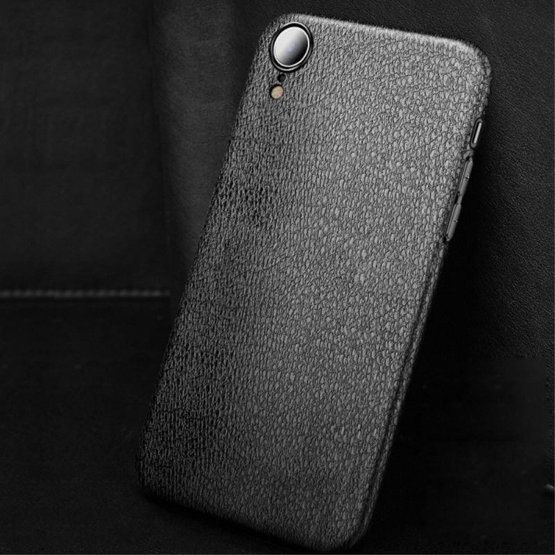 Coque iPhone Xr Texture Cuir Litchi