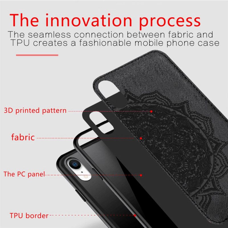 Coque iPhone Xr Texture Tissu Et Mandala