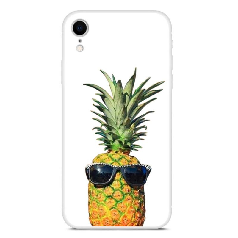 Coque iPhone Xr Transparente Ananas À Lunettes