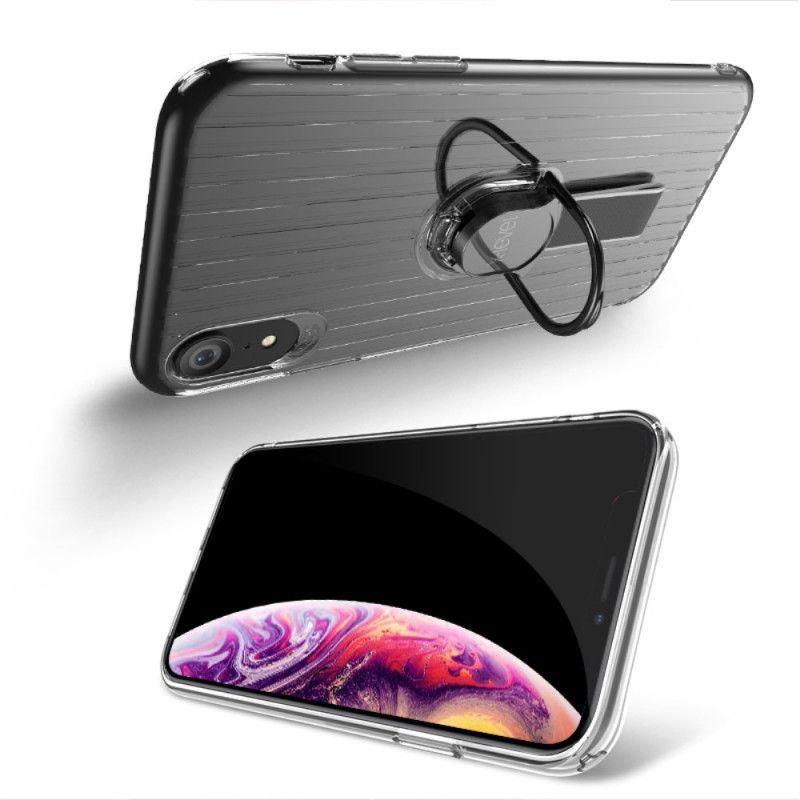 Coque iPhone Xr Transparente Anneau-support