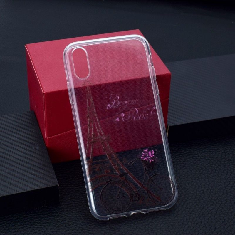 Coque iPhone Xr Transparente Bonjour Paris