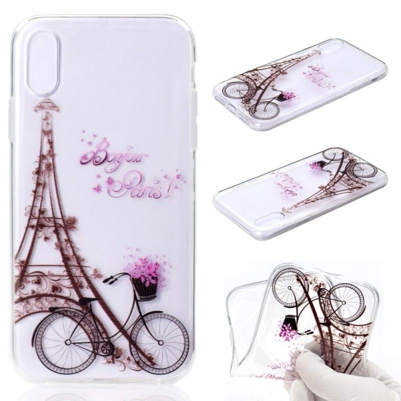 Coque iPhone Xr Transparente Bonjour Paris