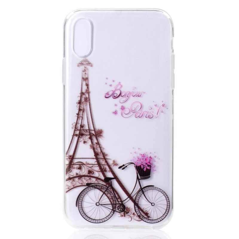 Coque iPhone Xr Transparente Bonjour Paris