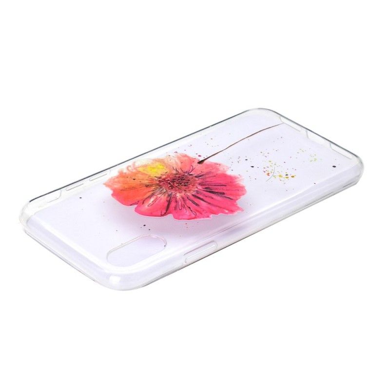 Coque iPhone Xr Transparente Coquelicot Aquarelle