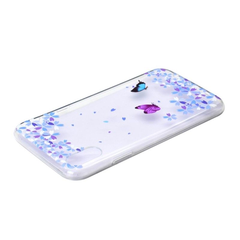 Coque iPhone Xr Transparente Papillons Et Fleurs