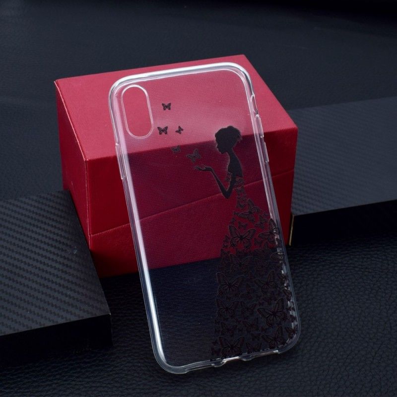 Coque iPhone Xr Transparente Robe Papillons
