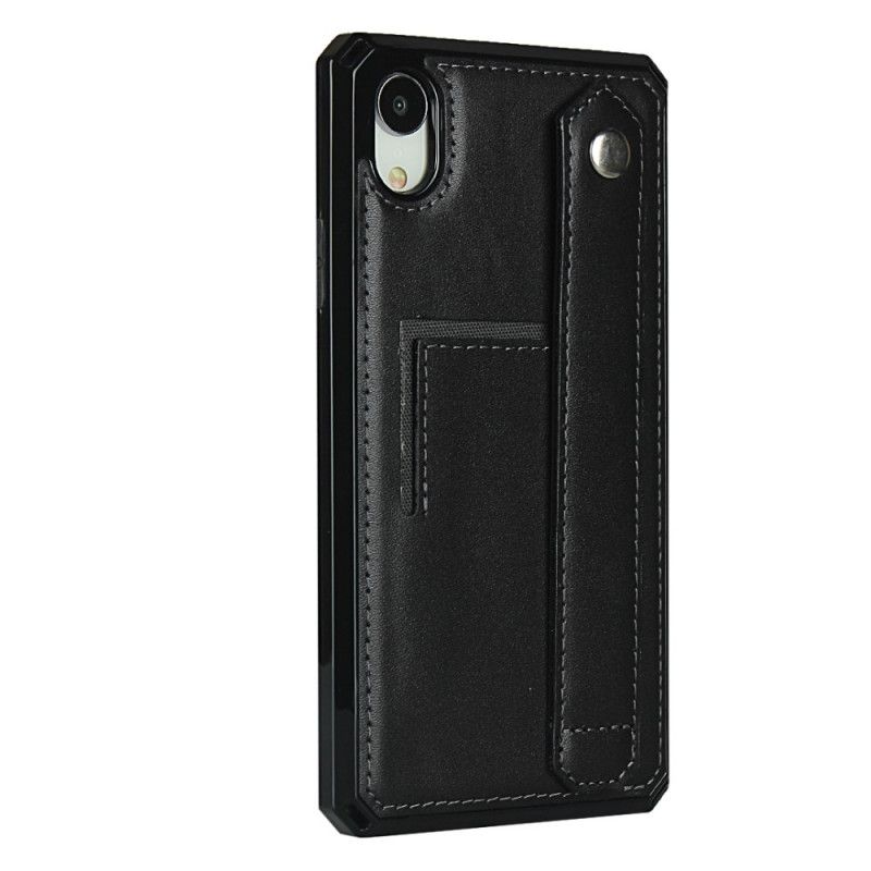 Coque iPhone Xr Véritable Cuir Sangle, Porte-carte Et Lanière