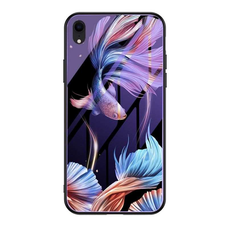 Coque iPhone Xr Verre Trempé Avec Motif Fluorescent