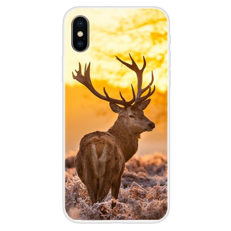 Coque iPhone Xs Cerf Et Paysage