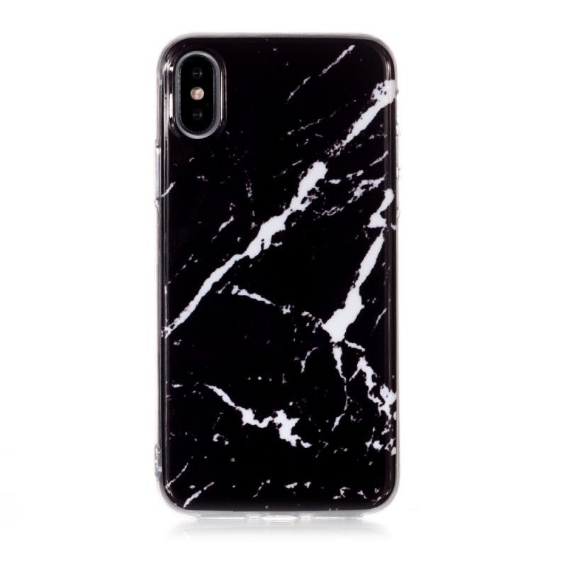 Coque iPhone Xs Marbre Foncé