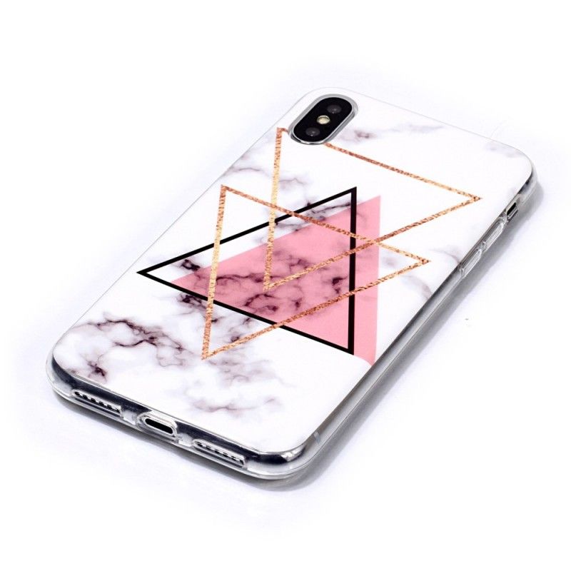 Coque iPhone Xs Marbre Triangulaire